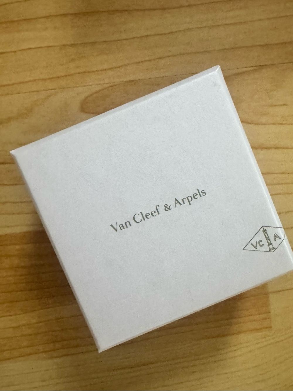 Van Cleef & Arpels White and Silver Logo Jewelry Box